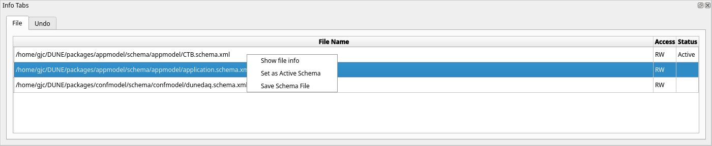 Files tab context menu