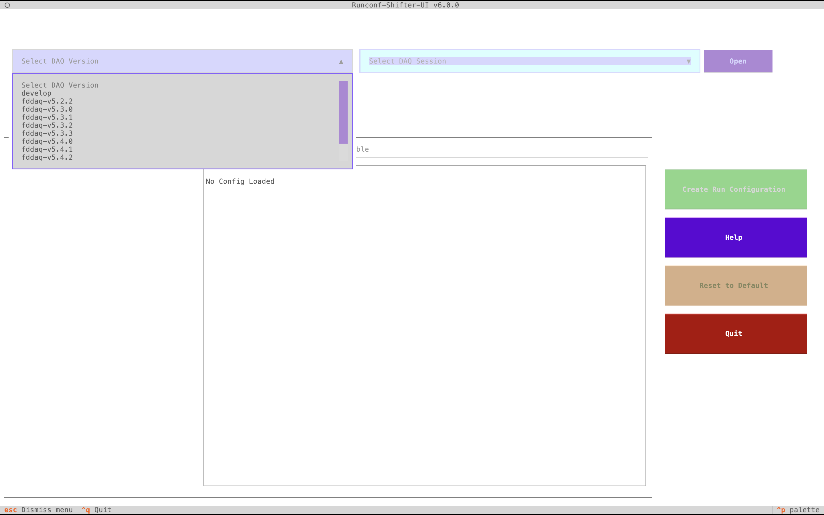 The editor with version select pressed
